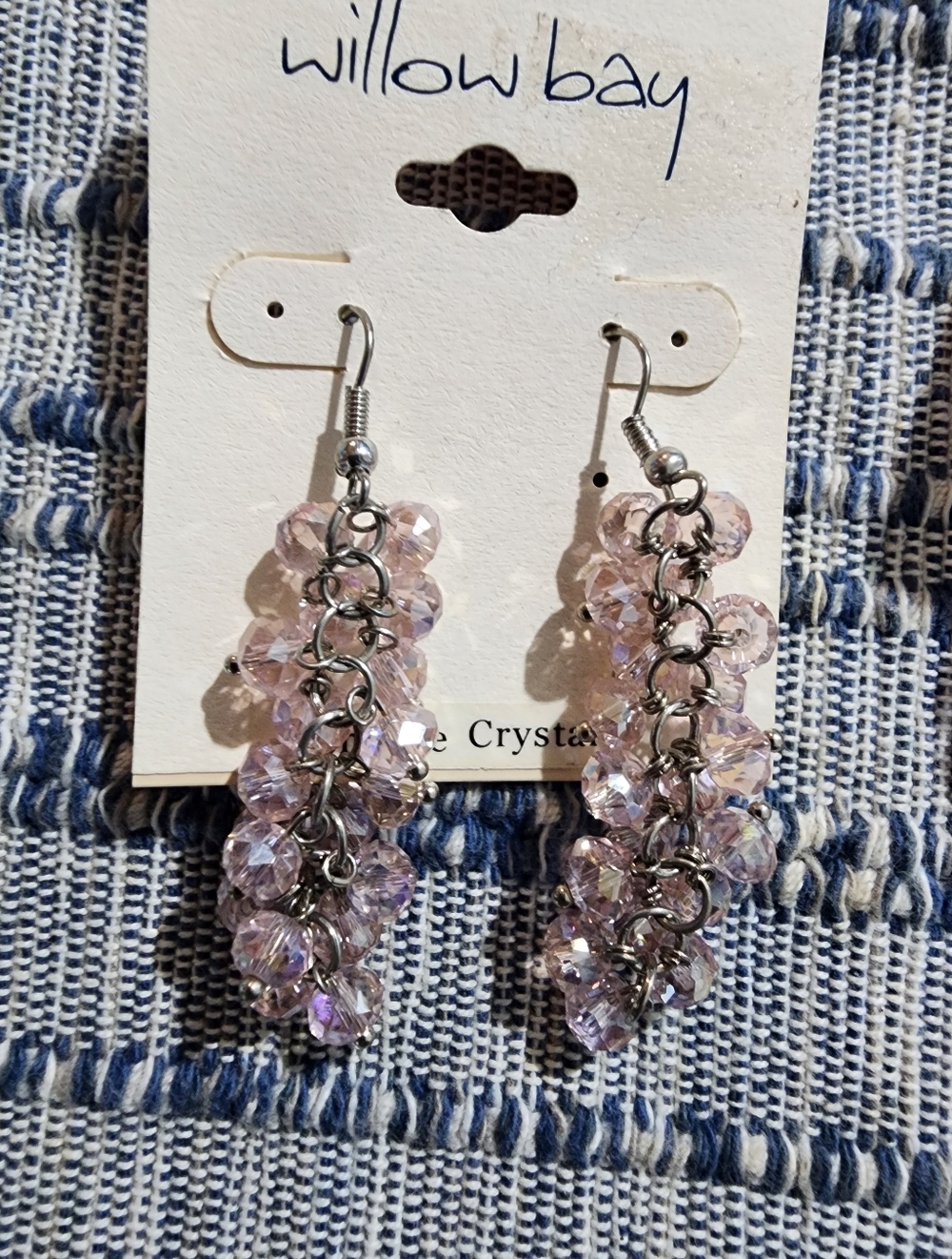 Willow Bay Light Pink Crystal Stretch Bracelet and Earring Set - Picture 3 of 6